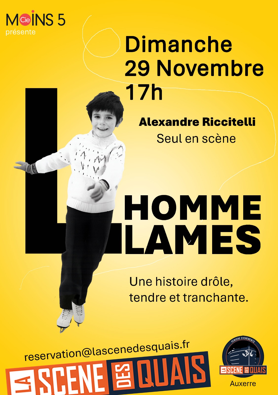 Affiche du seul en scène L'Homme Lames